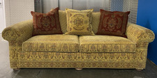 Duresta Waldorf 3 Seater Sofa Golden Yellow Tapestry Traditional Scroll Arm sofa