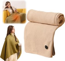 Heated Shawl Wrap for Women, Portable Soft Zipper Electric Heating Throw Blanket
