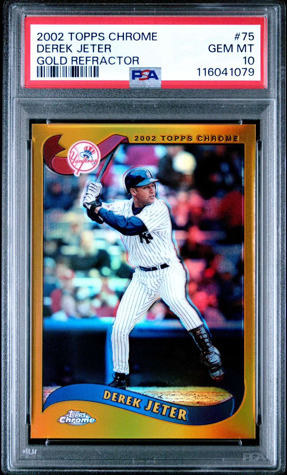 2002 Topps Chrome Derek Jeter Gold Refractor PSA 10 POP 12
