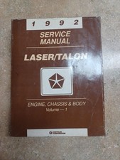 1992 Plymouth Laser Eagle Talon Service Manual Volume 1