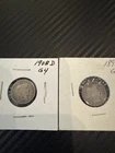 2 Barber Dime Lot – 1899 & 1908-D – Circulated – 90% Silver Coins