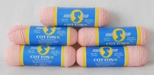 YARN - COATS & CLARK SOUTH MAID COTTON 8 - CARNATION - LOT OF 5 SKEINS -  NEW!