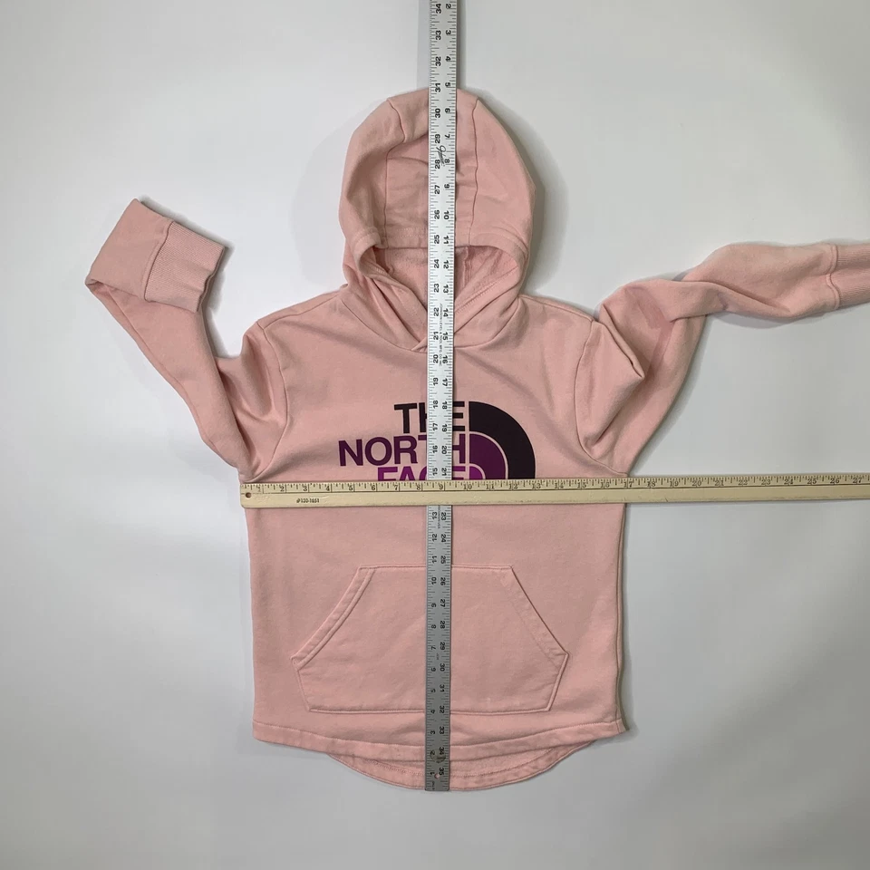 The North Face Hoodie Girls M Medium Pink Dome Fleece Line Pullover Pouch Pocket - Image 3 of 4