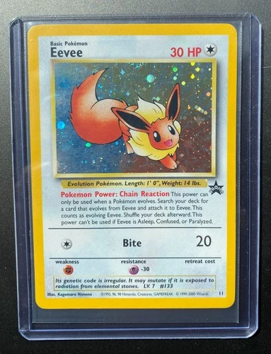 Eevee Pokemon League 11/53 WOTC  Black Star Promo Holo Vintage Card  LP