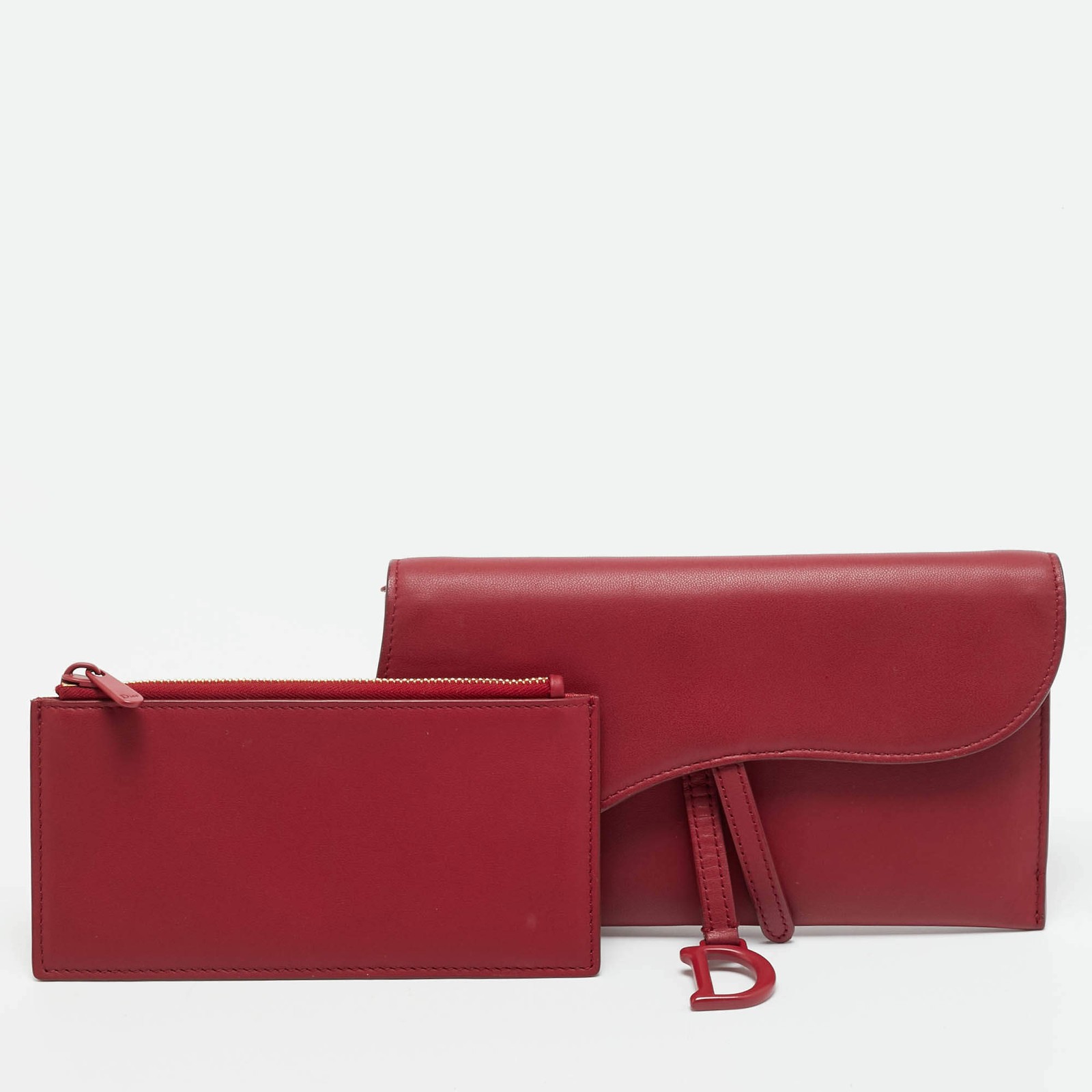 Dior Saddle Burgundy Leather Continental Wallet thumbnail 9