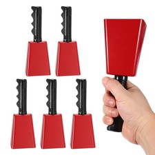 8inch Cow Bells for Football Games, 6pcs Cowbells for Sporting Events, Red