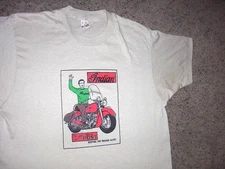 Vintage 80s INDIAN MOTORCYCLES Screen Stars single stitch USA tan shirt (M fit)