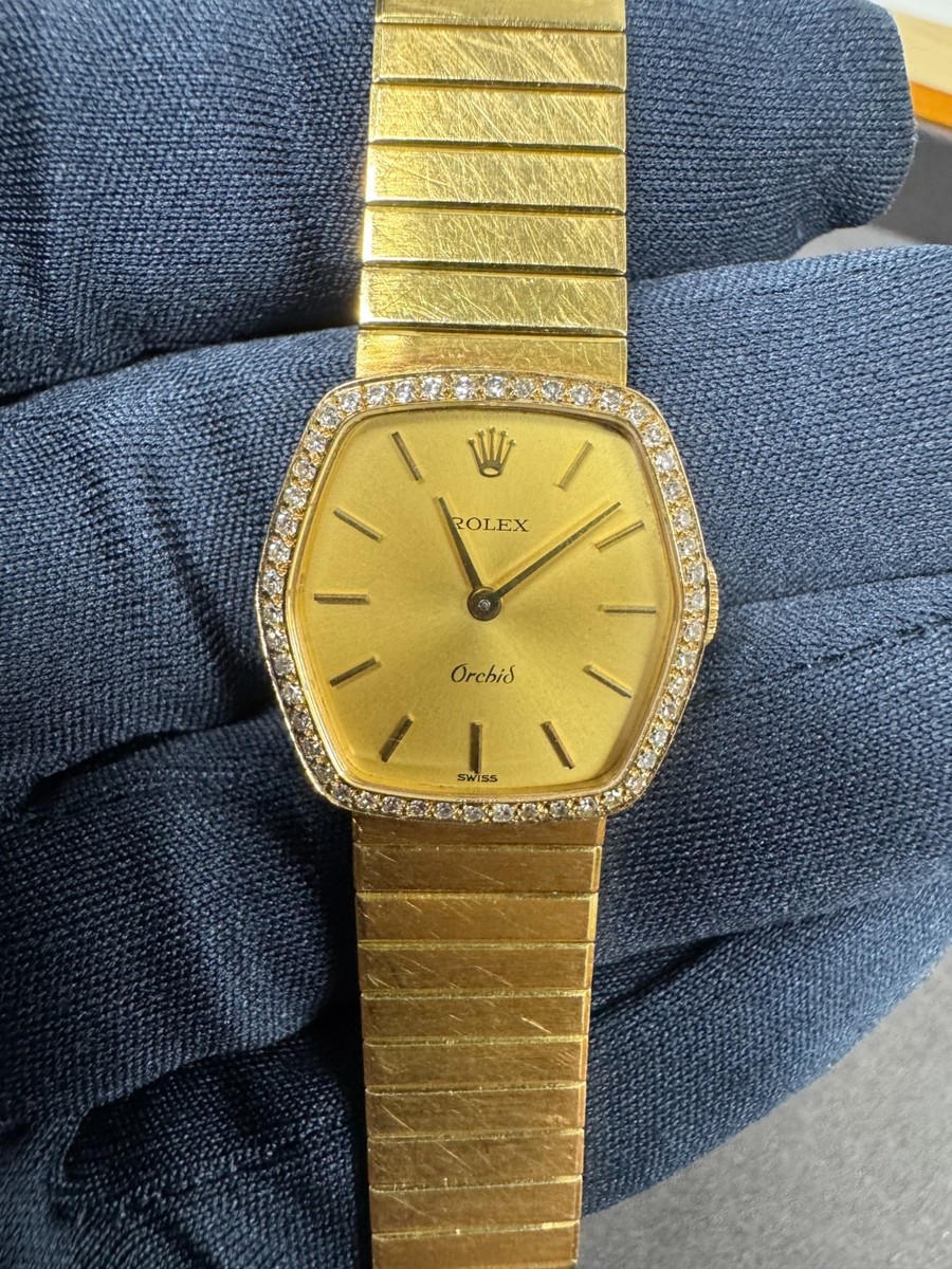 Rolex Orchid 18k Yellow Gold Diamond Bezel Vintage - Ref 2664 | eBay