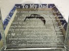 Glass Desk Clock “To My Dad” Engraved Gift w/ Box Gold Trim Quartz — photo 8