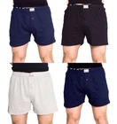 Mens 4 Pack Mixed Colours Loose Fit Boxer Shorts Underwear Black Grey Blue
