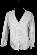 Antique French Edwardian White Cotton Blouse Size Large 41" Bust Exc Condition