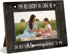 The best gift for mom, Thank you mom for the gift, Wooden Picture Frame, Mother'