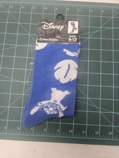 Disney Lilo  Stitch Blue Graphic Novelty Crew Socks Adult Size 9-13