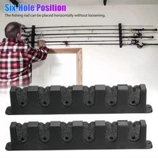 Horizontal Boat Fishing 6 Rod Rack Wall Mount Vertical Holder Pole Stand Storage