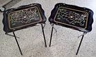 2 Rare Vintage 1950s TEXACO Advertising TV Trays "Texaco in all 48 States"
