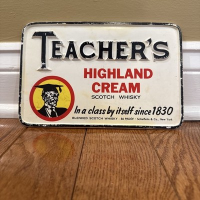 Teacher's Highland Cream Scotch Whisky Thin Plastic Sign