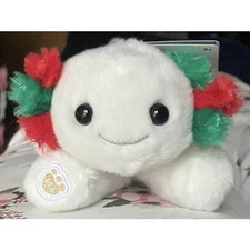 Build-A-Bear Mini Beans Festive Fun Christmas Holiday Axolotl Stuffed Animal NWT