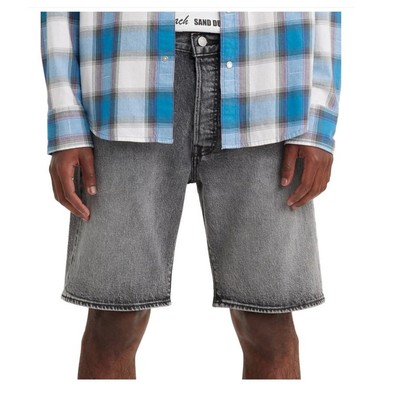 NEW Levi's 501 9'' Mens Jean Shorts Grey Denim Hemmed Button Fly Stretch Size 42