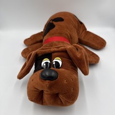Pound Puppy Plush Dog Brown Black Spots Red Collar Long Ears 2019