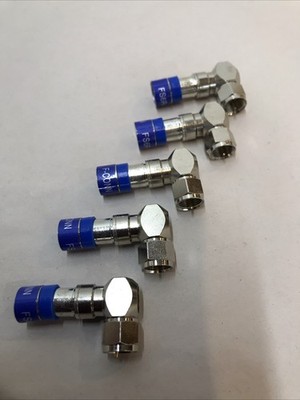 F-CONN FS6RAV  RG6 RCA Universal Right Angle Connector, 5 Each