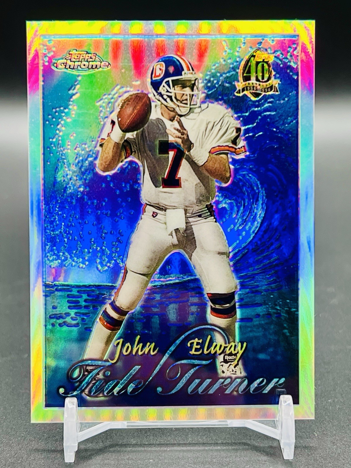 JOHN ELWAY 1996 Topps Chrome Tide Turner #TT15 REFRACTOR / Broncos HOF Stanford