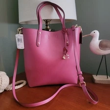 NWT Coach 78217 Central Shopper Tote Rose Pink Refined Calf Leather Bag