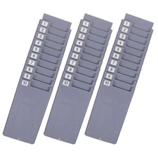  3 Sets Wall Cards Rack Time Holder: Wall Mounted Cards Plastic Holder With 10