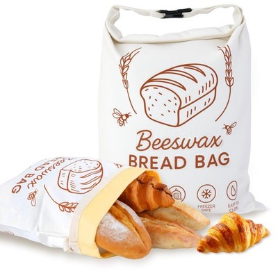 2 Packs Beeswax Bread Bags for Homemade Bread Sourdough, XL Linen Reusable Br...