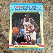 1988 Fleer Basketball Super Star Sticker - Michael Jordan Chicago Bulls No. 711
