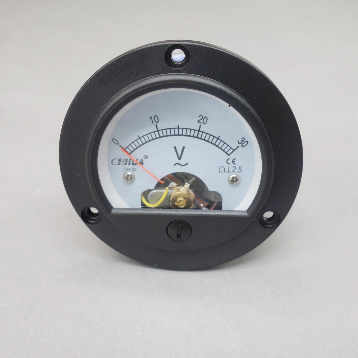AC 0-300V Round Panel Voltmeter - Analog Dial Gauge In Black By Uxcell