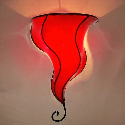 Lampe Murale Orientale Lampe Marocaine Hennalampe LAFFA Rouge - Photo 1/2