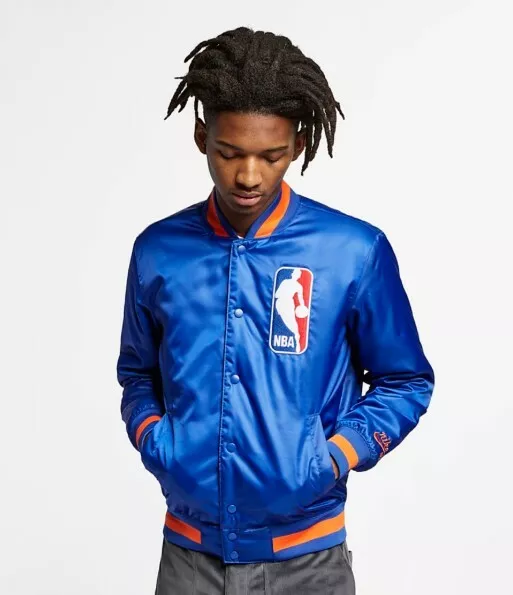 Nike MEN&#039;S SB x NBA Satin Bomber Jacket NEW YORK KNICKS LARGE BRAND NEW | eBay