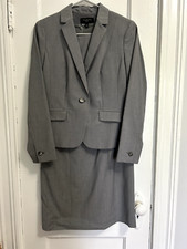 Talbots NWOT Light Grey Seasonless Wool Dress Suit Set Size 4P