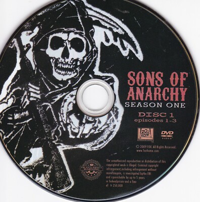 Individual Replacement For Sons of Anarchy Season 1 DVD Disc Only