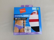 Hanes Women's 3-Pack Cool Dri Cotton Hipster Panties - Size 5, Small 1747