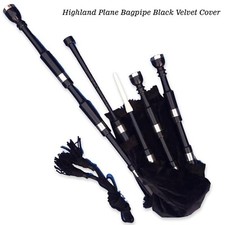Black Great Highland Scottish Bagpipe Rosewood Plane Mounts with Bag Tutor Book