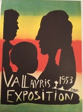 PABLO PICASSO, Offset Lithograph, Vintage, Poster, 1957 Platesigned Rare