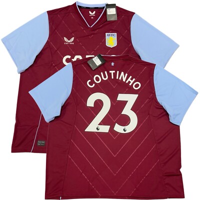 kappa Aston Villa ユニフォーム COUTINHO 23 2022/23 Aston Villa Home Jersey #23 Coutinho 4XL Castore Soccer
