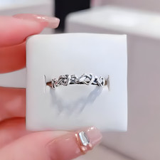 New 100 925 Sterling Silver Knotted Hearts, Band Ring Size 5 6 7 7.5 8.5