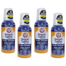 4 Pack Simply Saline Adult Nasal Mist Extra Strength For Congestion 4.6 Oz Each