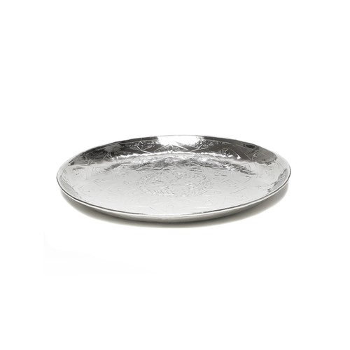 Serving Tray Deco Tray Metal Round Candle Tray Aluminium Oriental - Picture 6 of 20