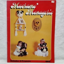 Rare Vtg 1978 MACRAME MENAGERIE -11 Kids Room Project Instructions GayleMot GM11