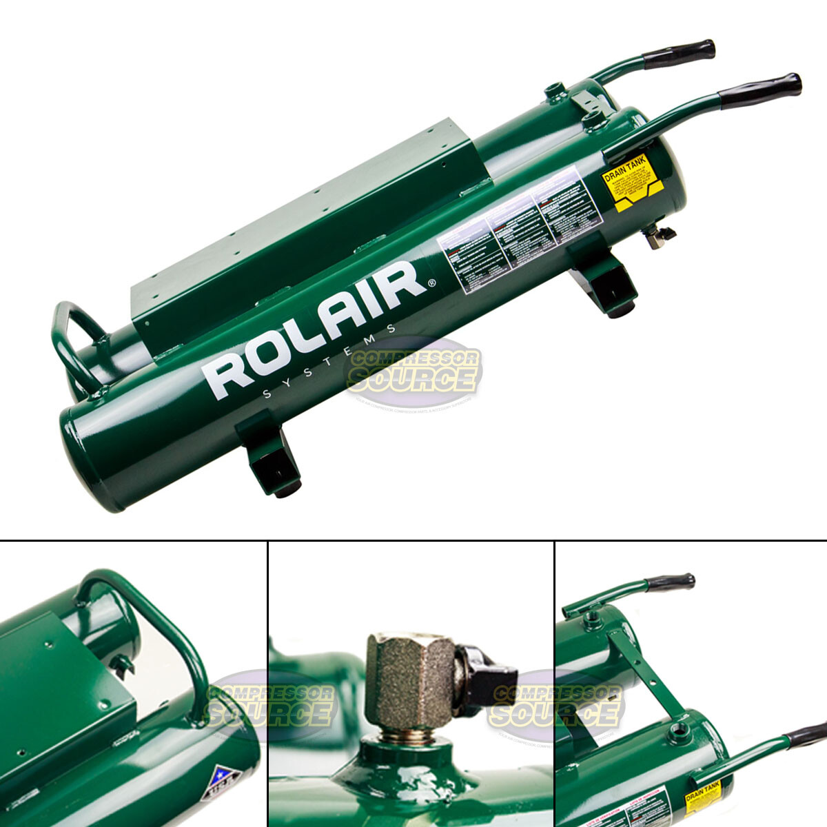 Rolair Replacement Air Tank 9 Gallon Double Tank Wheelbarrow Style 