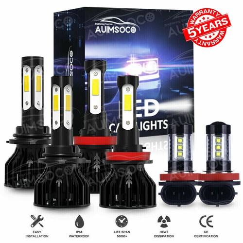 For Toyota Camry 2007-2014 8000K LED Headlight + Fog Light Combo 6x