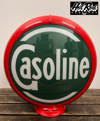 #ad #ad GREEN GASOLINE Reproduction 13.5quot; Gas Pump Globe Red Body $175.00