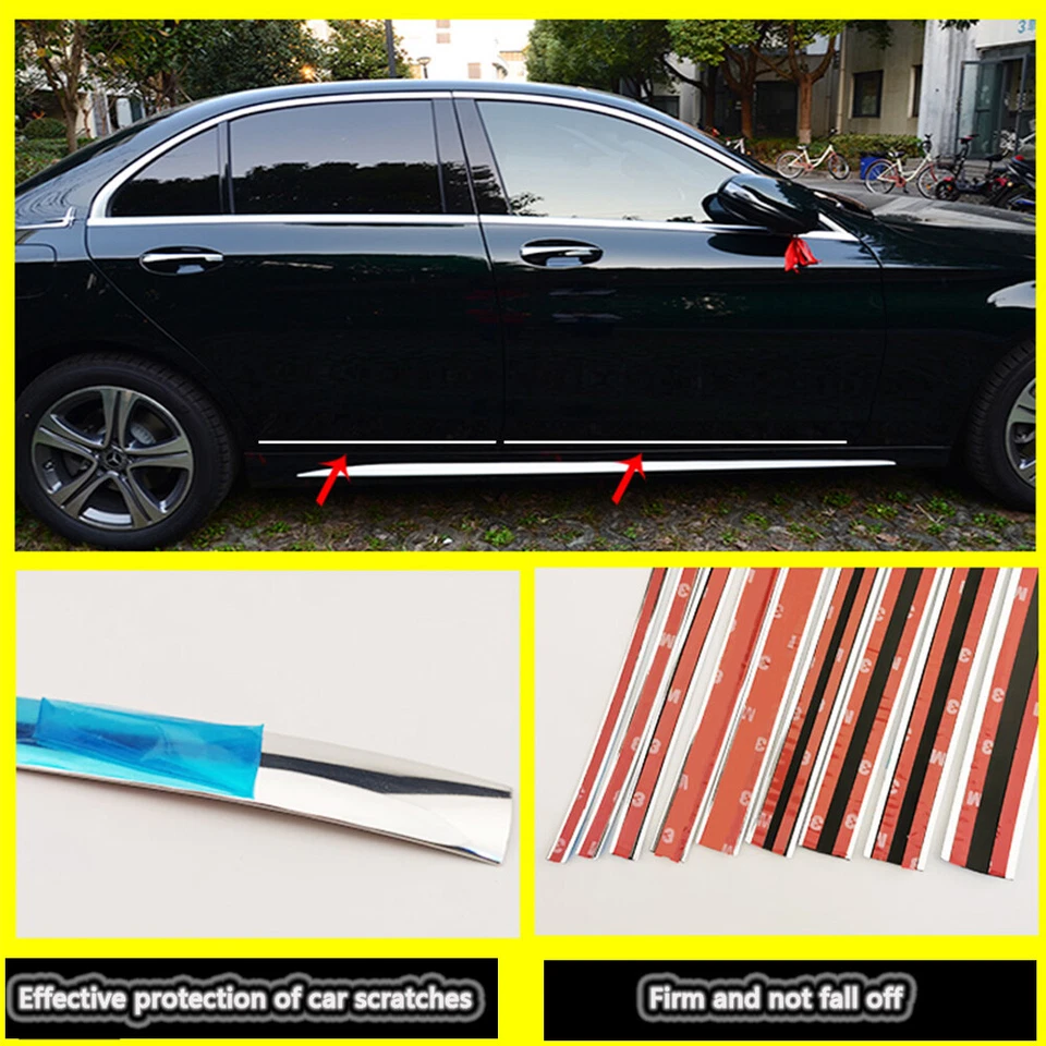 3M 10mm Universal Chrome DIY Moulding Trim Strip For Window Bumper Grille Silver — 第 3/4 张图片