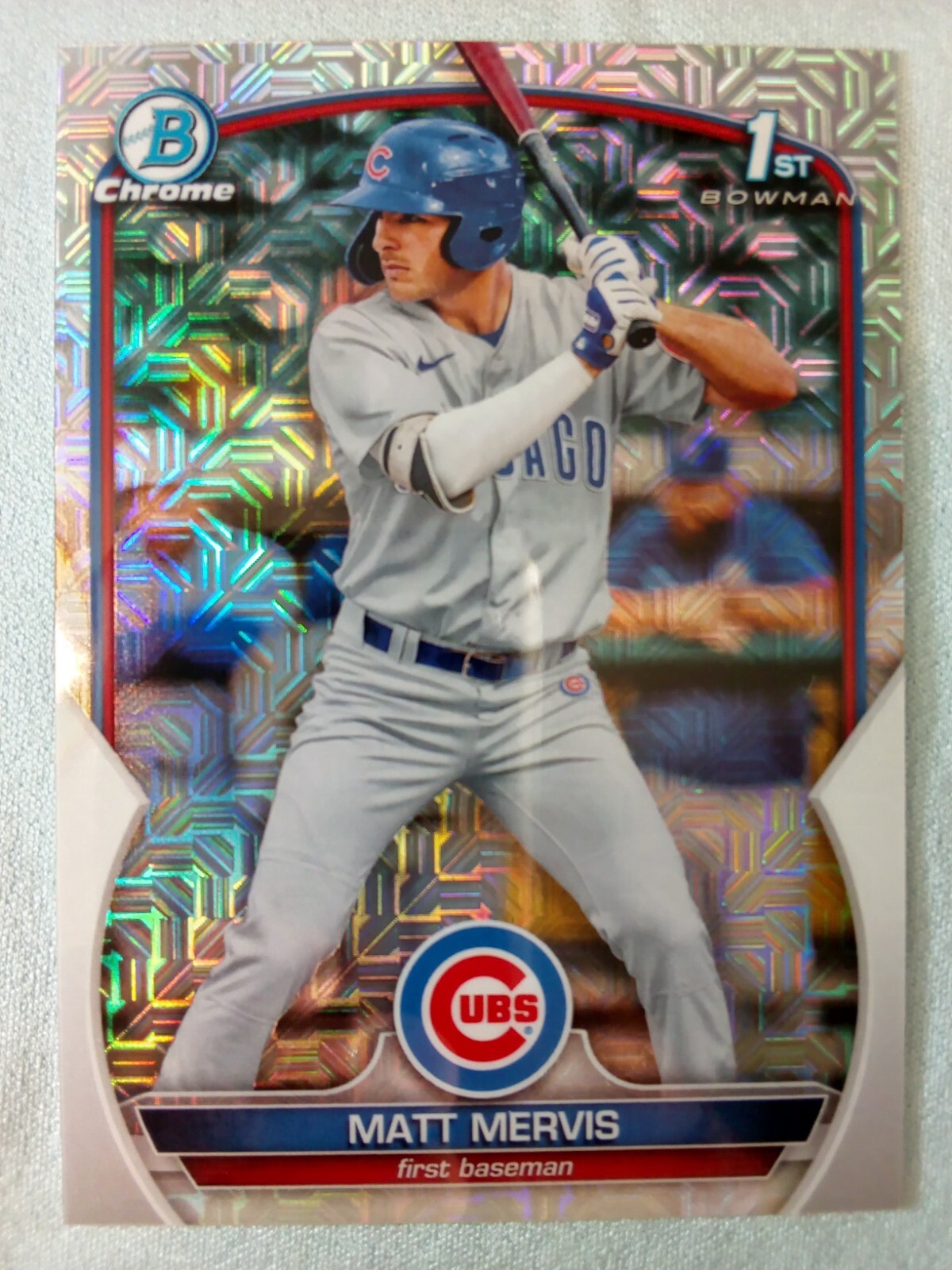 2023 Bowman Chrome Prospects  Mojo Refractor #BCP-74 Matt Mervis (RC) Cubs - Bx3