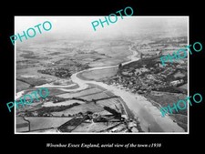 OLD LARGE HISTORIC PHOTO OF WIVENHOE ESSEX ENGLAND AERIAL VIEW OF THE TOWN 1930