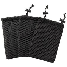 3pcs Black Nylon Mesh Drawstring Bag, 5 x 3.5...