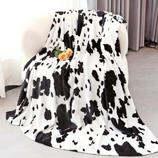 Cow Throw Blanket Soft Cozy Fall Fleece Cow Print Blanket for Couch Bed Camping